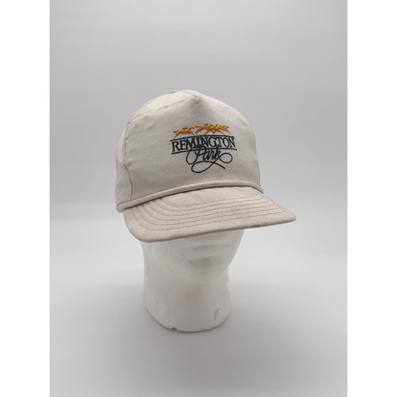 Other - Vintage Remington Park Strapback Hat USA Made Horse Racing Cap White